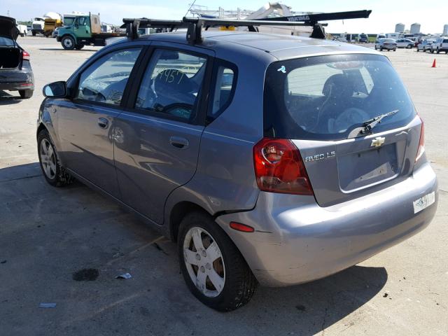 KL1TD66676B573112 - 2006 CHEVROLET AVEO BASE Szary zdjęcie 3