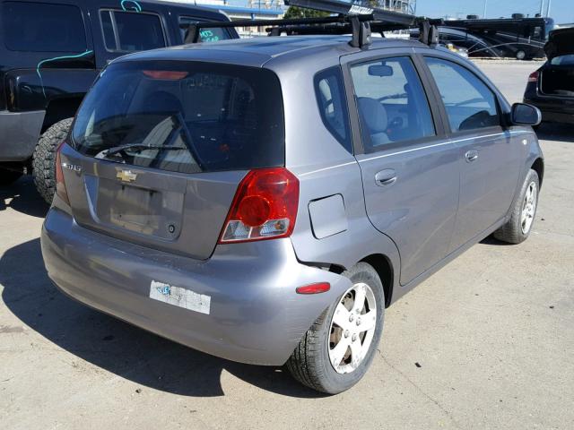 KL1TD66676B573112 - 2006 CHEVROLET AVEO BASE Szary zdjęcie 4
