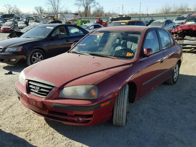 KMHDN46D45U960325 - 2005 HYUNDAI ELANTRA GL RED photo 2