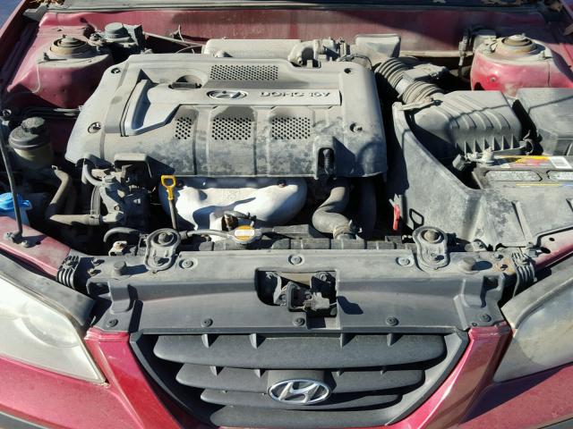 KMHDN46D45U960325 - 2005 HYUNDAI ELANTRA GL RED photo 7