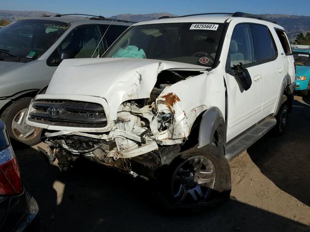 5TDBT44A44S215491 - 2004 TOYOTA SEQUOIA SR WHITE photo 2