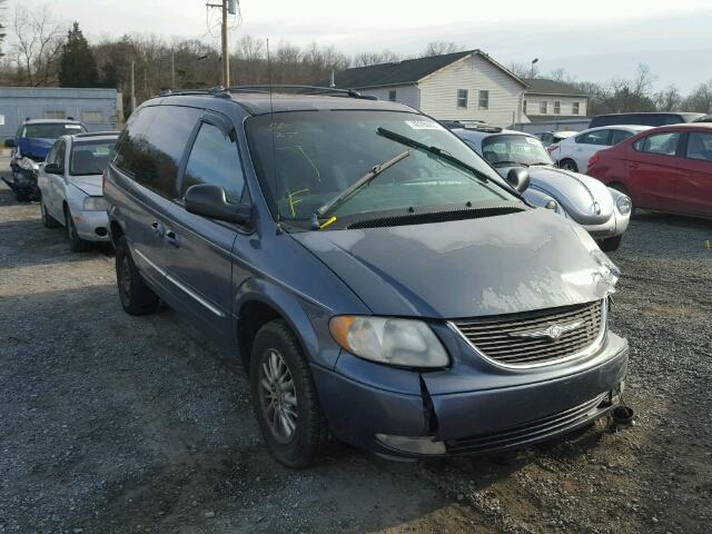 2C8GP64L72R646421 - 2002 CHRYSLER TOWN & COU BLUE photo 1