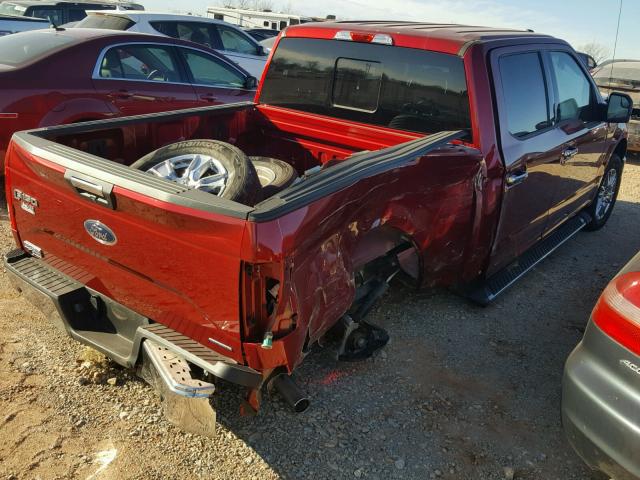 1FTEW1C8XGKE12310 - 2016 FORD F150 SUPER RED photo 4