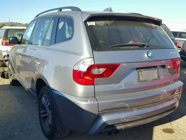 WBXPA93486WG90364 - 2006 BMW X3 3.0I SILVER photo 3