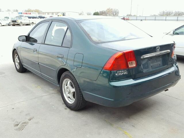 1HGES15251L026630 - 2001 HONDA CIVIC DX GREEN photo 3