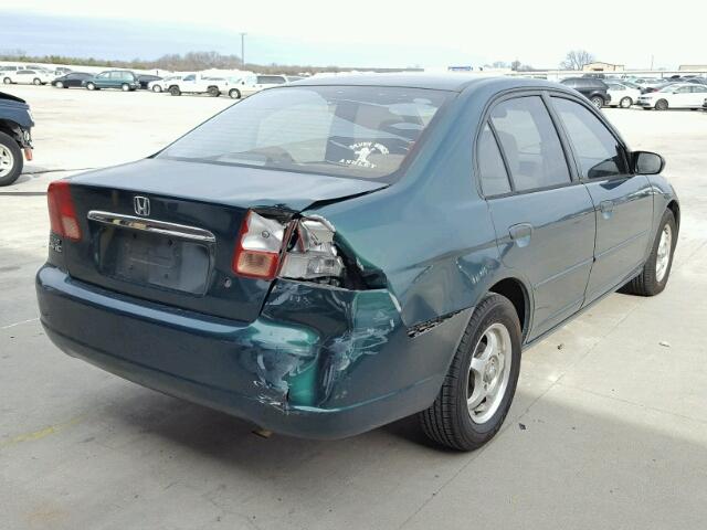 1HGES15251L026630 - 2001 HONDA CIVIC DX GREEN photo 4