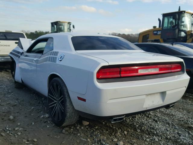 2C3CDYAG7DH601116 - 2013 DODGE CHALLENGER WHITE photo 3