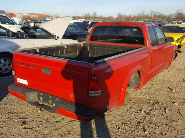 1B7GL23X3VS311587 - 1997 DODGE DAKOTA RED photo 4