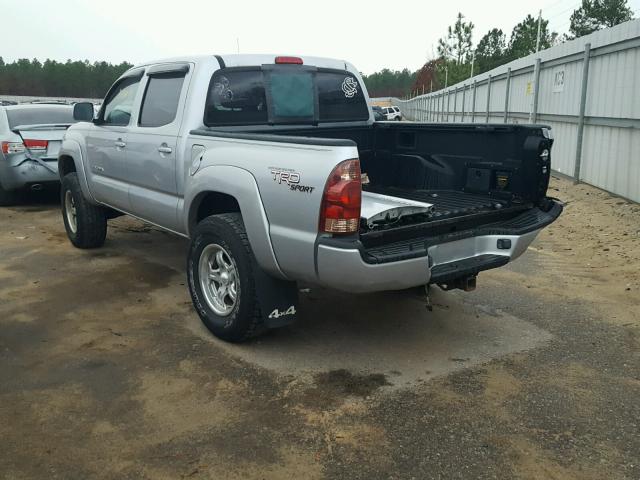 5TELU42N87Z355784 - 2007 TOYOTA TACOMA DOU GRAY photo 3