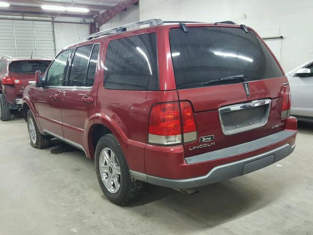 5LMEU88H65ZJ02823 - 2005 LINCOLN AVIATOR MAROON photo 3