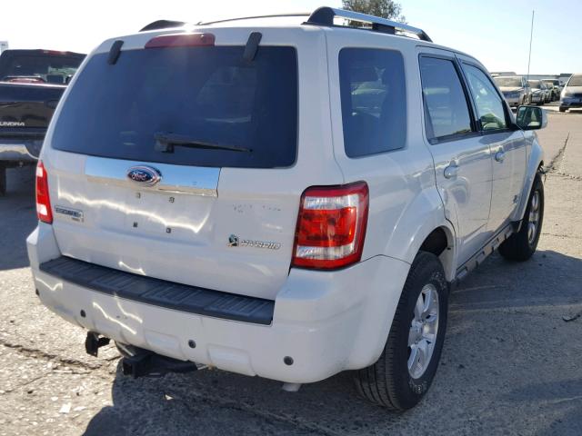 1FMCU49359KB21058 - 2009 FORD ESCAPE HYB WHITE photo 4