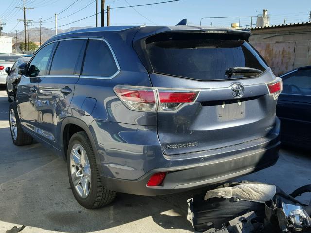 5TDYKRFHXGS173997 - 2016 TOYOTA HIGHLANDER BLUE photo 3