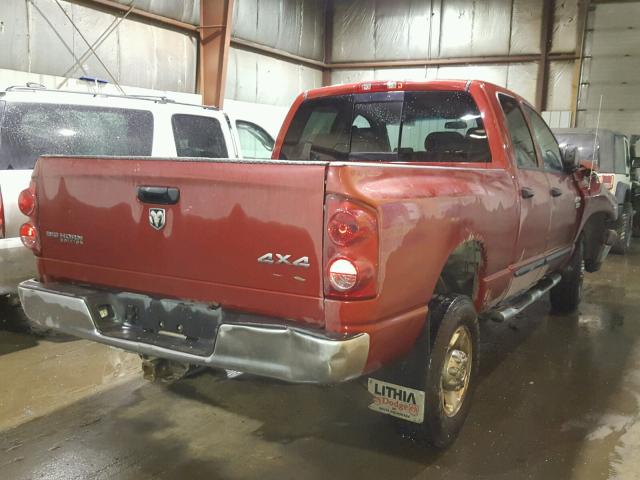 1D7KS28D87J594515 - 2007 DODGE RAM 2500 S BURGUNDY photo 4