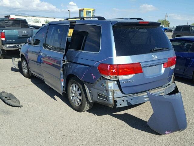 5FNRL38738B107168 - 2008 HONDA ODYSSEY EX BLUE photo 3