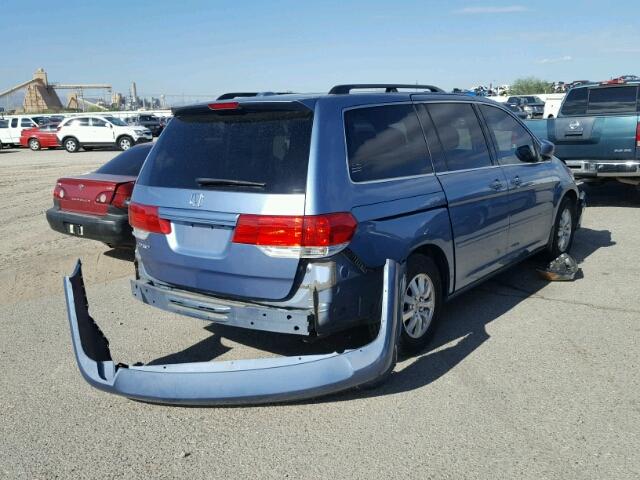 5FNRL38738B107168 - 2008 HONDA ODYSSEY EX BLUE photo 4