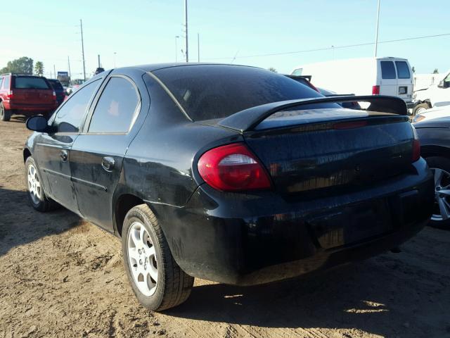 1B3ES56C13D121231 - 2003 DODGE NEON SXT BLACK photo 3