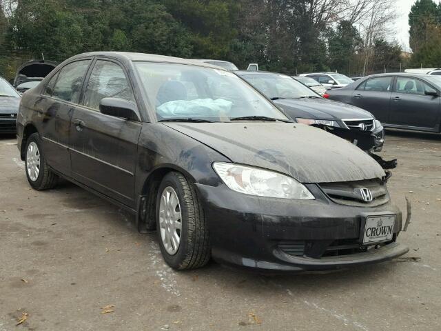 2HGES16525H598315 - 2005 HONDA CIVIC LX BLACK photo 1