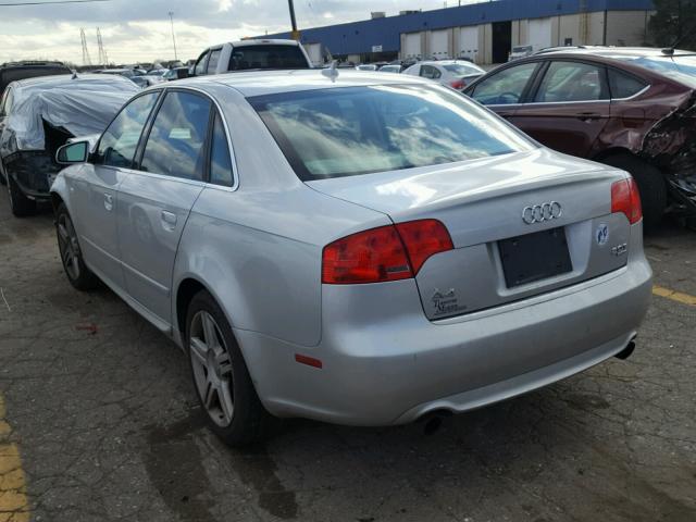 WAUDF78E58A048525 - 2008 AUDI A4 2.0T QU SILVER photo 3