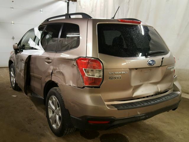 JF2SJAEC5EH439882 - 2014 SUBARU FORESTER 2 BROWN photo 3