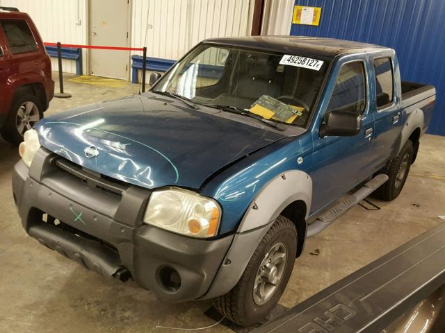 1N6ED27Y61C363031 - 2001 NISSAN FRONTIER C BLUE photo 2