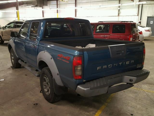 1N6ED27Y61C363031 - 2001 NISSAN FRONTIER C BLUE photo 3