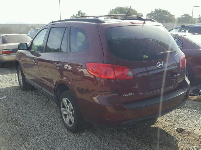 5NMSG13D59H238805 - 2009 HYUNDAI SANTA FE G BURGUNDY photo 3