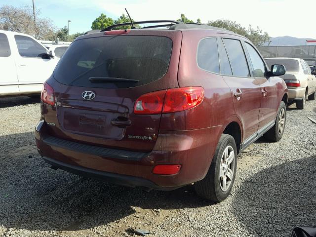 5NMSG13D59H238805 - 2009 HYUNDAI SANTA FE G BURGUNDY photo 4