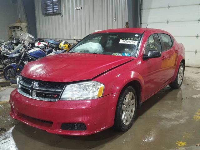 1C3CDZAB5EN113415 - 2014 DODGE AVENGER SE RED photo 2