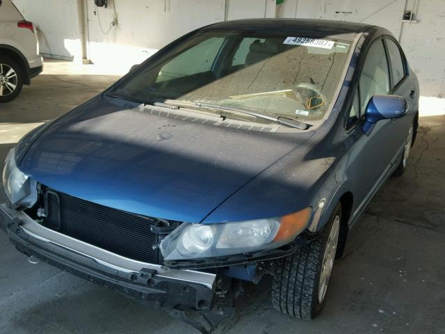 1HGFA16576L058504 - 2006 HONDA CIVIC LX BLUE photo 2