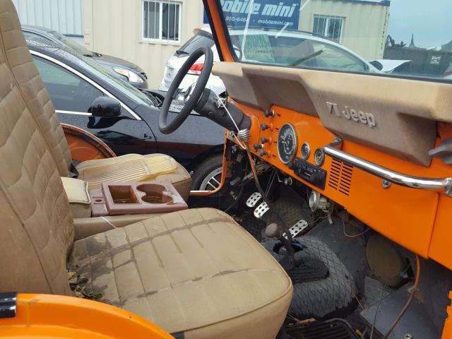 J6F83AE003955 - 1975 JEEP WRANGLER ORANGE photo 5