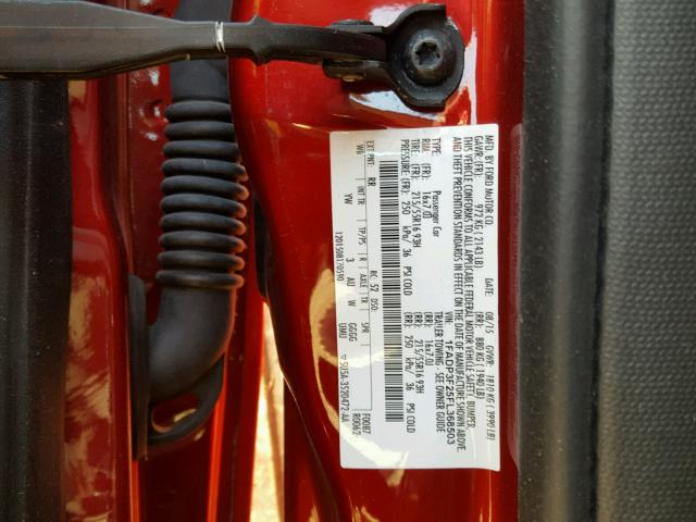 1FADP3F25FL368503 - 2015 FORD FOCUS SE RED photo 10