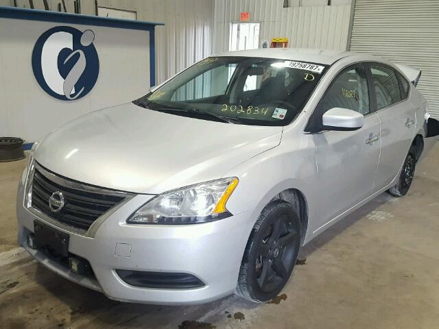 3N1AB7AP1EY202834 - 2014 NISSAN SENTRA S SILVER photo 2