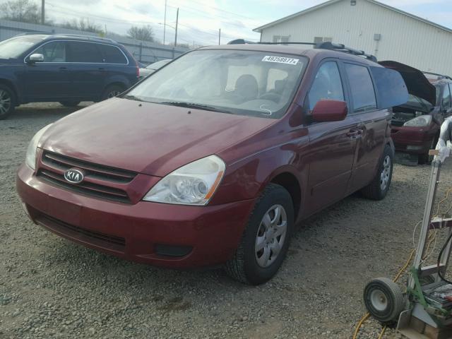 KNDMB233276188993 - 2007 KIA SEDONA EX RED photo 2