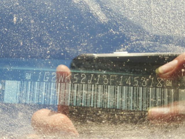 1G2WK52J13F145318 - 2003 PONTIAC GRAND PRIX 银色 照片 10