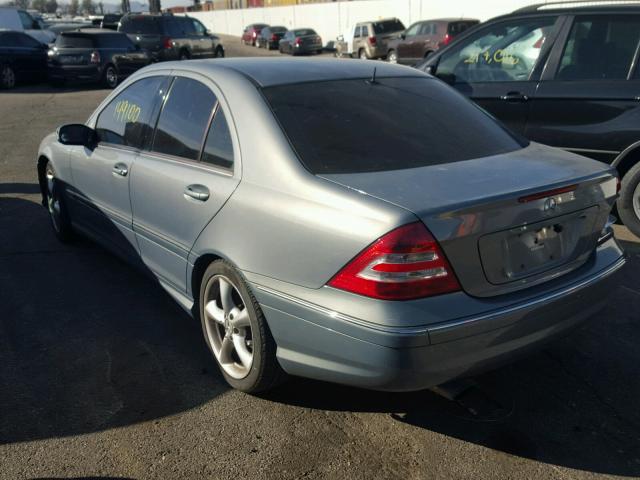 WDBRF40JX5F662791 - 2005 MERCEDES-BENZ C 230K SPO BLUE photo 3