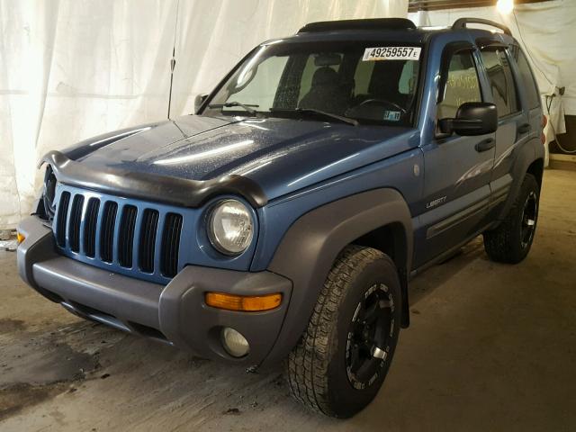 1J4GL48K44W163931 - 2004 JEEP LIBERTY SP BLUE photo 2