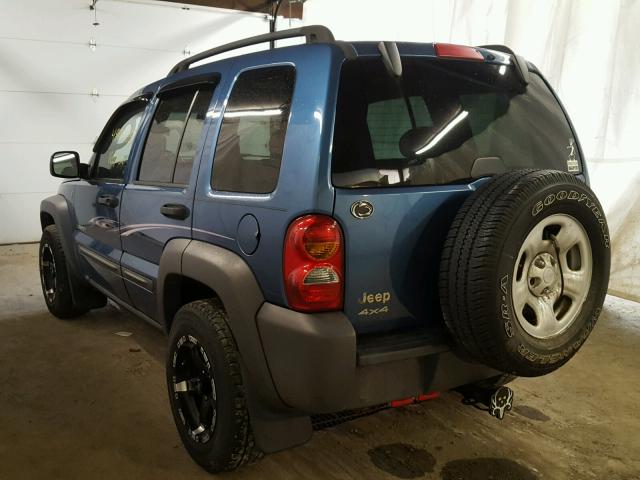 1J4GL48K44W163931 - 2004 JEEP LIBERTY SP BLUE photo 3