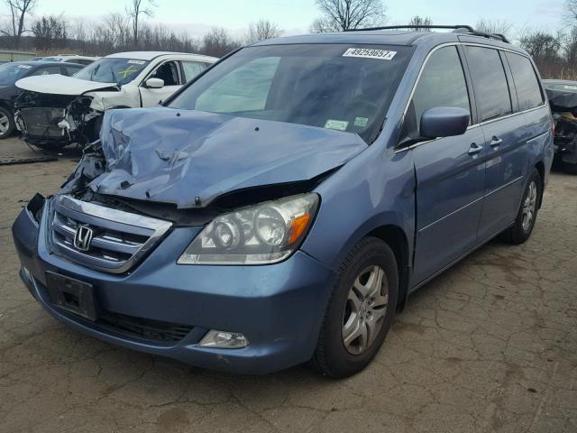 5FNRL38627B019637 - 2007 HONDA ODYSSEY EX BLUE photo 2