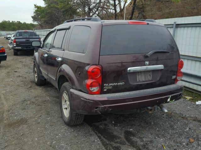 1D4HB58D44F209605 - 2004 DODGE DURANGO LI BURGUNDY photo 3