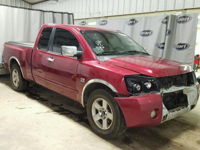 1N6AA06A64N558457 - 2004 NISSAN TITAN XE RED photo 1