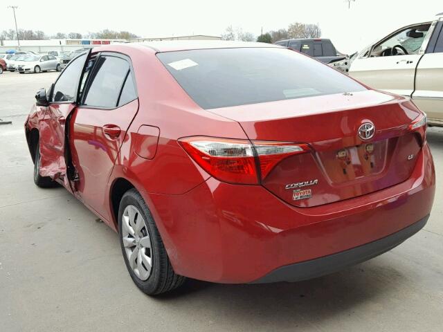 5YFBURHE5EP112582 - 2014 TOYOTA COROLLA L RED photo 3