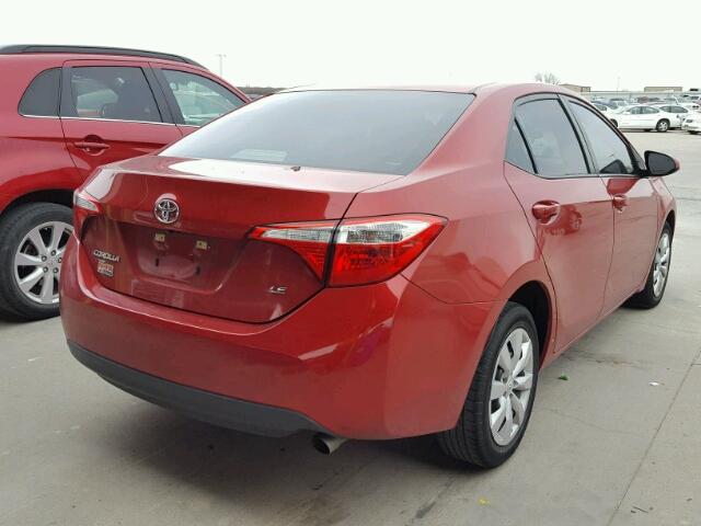 5YFBURHE5EP112582 - 2014 TOYOTA COROLLA L RED photo 4