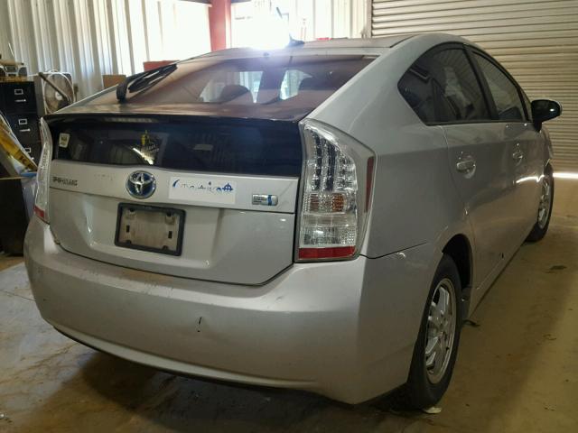 JTDKN3DU8A0023116 - 2010 TOYOTA PRIUS SILVER photo 4