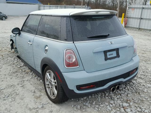 WMWSV3C54DT394784 - 2013 MINI COOPER S BLUE photo 3