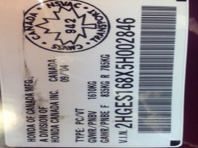 2HGES168X5H002846 - 2005 HONDA CIVIC EX 红色 照片 9