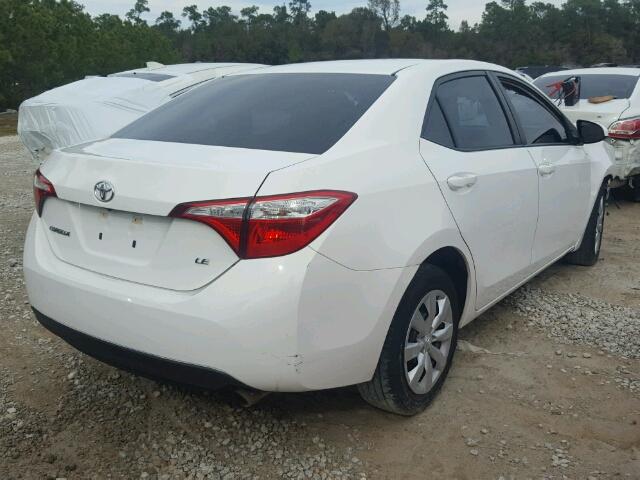 5YFBURHE0EP145358 - 2014 TOYOTA COROLLA L WHITE photo 4