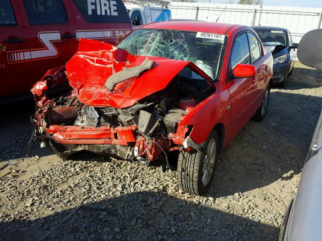 JM1BK12G081843270 - 2008 MAZDA 3 I RED photo 2