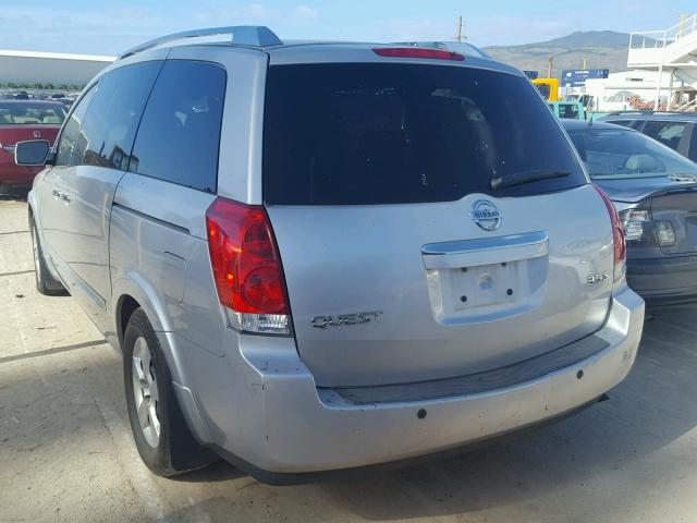 5N1BV28U58N118780 - 2008 NISSAN QUEST S SILVER photo 3