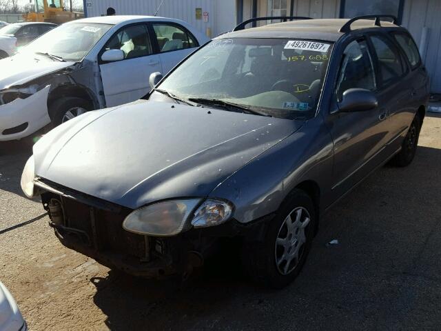 KMHJW35F5YU176432 - 2000 HYUNDAI ELANTRA GL GRAY photo 2