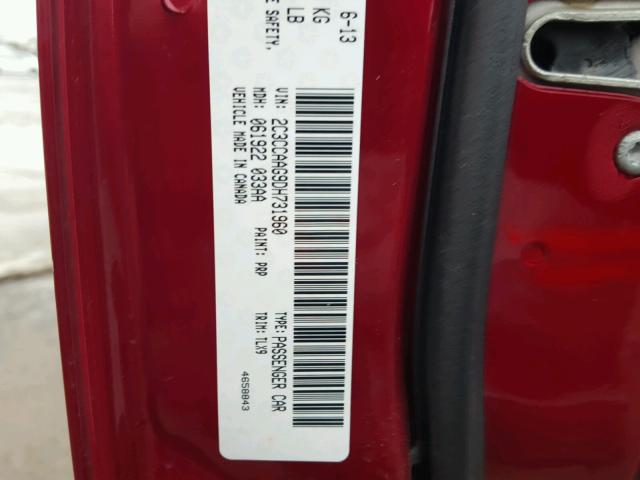 2C3CCAAG9DH731960 - 2013 CHRYSLER 300 RED photo 10